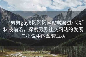 “男男g(shù)ay??網(wǎng)站戴套過小說”科技前沿，探索男男社交網(wǎng)站的發(fā)展與小說中的戴套現(xiàn)象