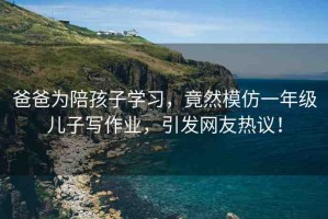 爸爸為陪孩子學(xué)習(xí)，竟然模仿一年級(jí)兒子寫(xiě)作業(yè)，引發(fā)網(wǎng)友熱議！