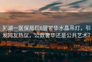 蕪湖一醫(yī)保局現(xiàn)6層奢華水晶吊燈，引發(fā)網(wǎng)友熱議，公款奢華還是公共藝術(shù)？
