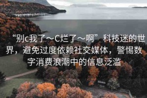 “別c我了～C爛了～啊”科技迷的世界，避免過度依賴社交媒體，警惕數(shù)字消費(fèi)浪潮中的信息泛濫