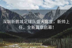 深圳新鵬城足球隊(duì)盛大官宣，新帥上任，全新篇章啟幕！