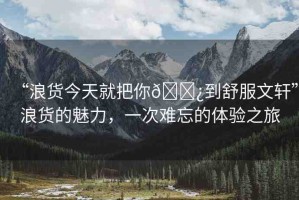 “浪貨今天就把你??到舒服文軒”浪貨的魅力，一次難忘的體驗(yàn)之旅