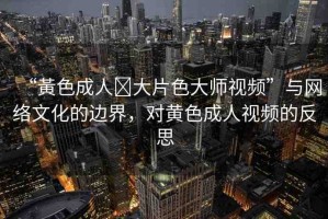 “黃色成人?大片色大師視頻”與網(wǎng)絡(luò)文化的邊界，對黃色成人視頻的反思