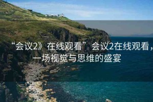 “會議2》在線觀看”會議2在線觀看，一場視覺與思維的盛宴