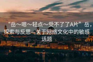 “岳～嗯～輕點～受不了了A片”岳，探索與反思—關(guān)于網(wǎng)絡(luò)文化中的敏感話題