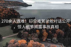 270余人遇難！印空難駕駛艙對話公開，驚人細(xì)節(jié)揭露事故真相