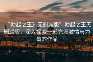 “勃起之王》無刪減版”勃起之王無刪減版，深入探索一部充滿激情與力量的作品