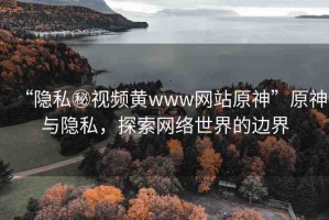 “隱私秘視頻黃www網(wǎng)站原神”原神與隱私，探索網(wǎng)絡(luò)世界的邊界