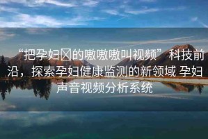 “把孕婦?的嗷嗷嗷叫視頻”科技前沿，探索孕婦健康監(jiān)測(cè)的新領(lǐng)域 孕婦聲音視頻分析系統(tǒng)