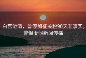 白宮澄清，暫停加征關(guān)稅90天非事實(shí)，警惕虛假新聞傳播