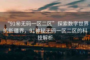 “91秘?zé)o碼一區(qū)二區(qū)”探索數(shù)字世界的新疆界，91神秘?zé)o碼一區(qū)二區(qū)的科技解析