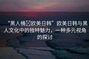 “黑人桶?歐美日韓”歐美日韓與黑人文化中的獨(dú)特魅力，一種多元視角的探討