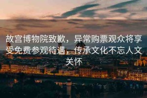 故宮博物院致歉，異常購票觀眾將享受免費參觀待遇，傳承文化不忘人文關(guān)懷