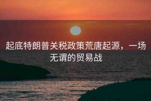 起底特朗普關(guān)稅政策荒唐起源，一場無謂的貿(mào)易戰(zhàn)