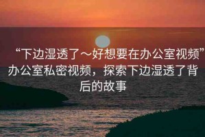 “下邊濕透了～好想要在辦公室視頻”辦公室私密視頻，探索下邊濕透了背后的故事