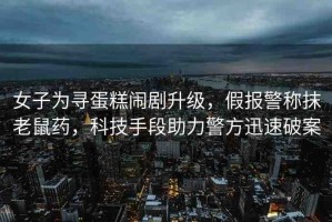 女子為尋蛋糕鬧劇升級，假報警稱抹老鼠藥，科技手段助力警方迅速破案