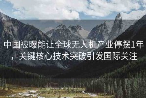 中國被曝能讓全球無人機(jī)產(chǎn)業(yè)停擺1年，關(guān)鍵核心技術(shù)突破引發(fā)國際關(guān)注