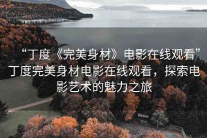 “丁度《完美身材》電影在線觀看”丁度完美身材電影在線觀看，探索電影藝術(shù)的魅力之旅
