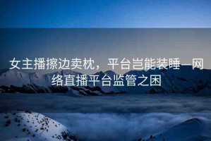 女主播擦邊賣枕，平臺豈能裝睡—網(wǎng)絡直播平臺監(jiān)管之困