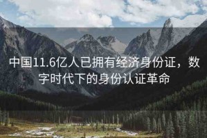 中國11.6億人已擁有經(jīng)濟身份證，數(shù)字時代下的身份認證革命