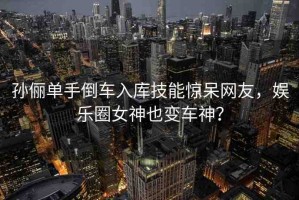 孫儷單手倒車入庫技能驚呆網(wǎng)友，娛樂圈女神也變車神？