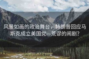 風(fēng)景如畫(huà)的政治舞臺(tái)，特朗普回應(yīng)馬斯克成立美國(guó)黨—荒謬的鬧劇？