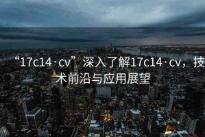 “17c14·cv”深入了解17c14·cv，技術(shù)前沿與應(yīng)用展望