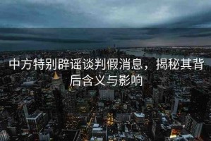 中方特別辟謠談判假消息，揭秘其背后含義與影響