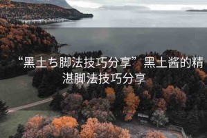 “黑土ち腳法技巧分享”黑土醬的精湛腳法技巧分享