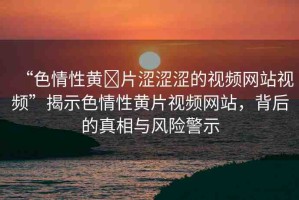 “色情性黃?片澀澀澀的視頻網(wǎng)站視頻”揭示色情性黃片視頻網(wǎng)站，背后的真相與風(fēng)險(xiǎn)警示