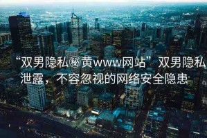 “雙男隱私秘黃www網站”雙男隱私泄露，不容忽視的網絡安全隱患