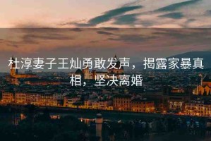 杜淳妻子王燦勇敢發(fā)聲，揭露家暴真相，堅決離婚