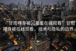 “甘雨裸身被?羞羞在線觀看”甘雨裸身被在線觀看，技術與隱私的邊界