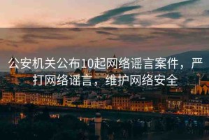 公安機(jī)關(guān)公布10起網(wǎng)絡(luò)謠言案件，嚴(yán)打網(wǎng)絡(luò)謠言，維護(hù)網(wǎng)絡(luò)安全