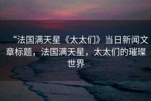 “法國(guó)滿天星《太太們》當(dāng)日新聞文章標(biāo)題，法國(guó)滿天星，太太們的璀璨世界