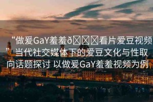 “做爰GaY羞羞??看片愛豆視頻”當代社交媒體下的愛豆文化與性取向話題探討 以做爰GaY羞羞視頻為例