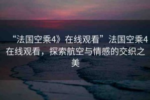 “法國空乘4》在線觀看”法國空乘4在線觀看，探索航空與情感的交織之美