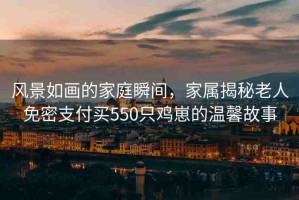 風景如畫的家庭瞬間，家屬揭秘老人免密支付買550只雞崽的溫馨故事