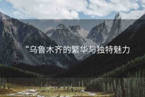 “烏魯木齊的繁華與獨(dú)特魅力