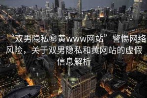 “雙男隱私秘黃www網(wǎng)站”警惕網(wǎng)絡(luò)風(fēng)險(xiǎn)，關(guān)于雙男隱私和黃網(wǎng)站的虛假信息解析