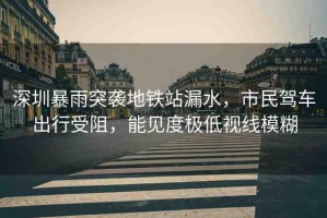 深圳暴雨突襲地鐵站漏水，市民駕車出行受阻，能見度極低視線模糊