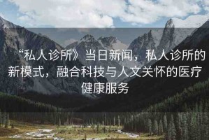 “私人診所》當日新聞，私人診所的新模式，融合科技與人文關(guān)懷的醫(yī)療健康服務