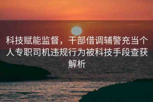 科技賦能監(jiān)督，干部借調(diào)輔警充當(dāng)個人專職司機違規(guī)行為被科技手段查獲解析