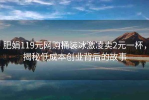 肥娟119元網(wǎng)購?fù)把b冰激凌賣2元一杯，揭秘低成本創(chuàng)業(yè)背后的故事