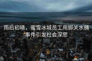 雨后初晴，蜜雪冰城員工用腳關(guān)水桶事件引發(fā)社會深思