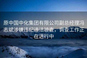 原中國(guó)中化集團(tuán)有限公司副總經(jīng)理馮志斌涉嫌違紀(jì)違法被查，調(diào)查工作正在進(jìn)行中