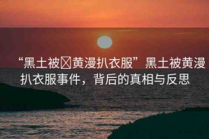“黑土被?黃漫扒衣服”黑土被黃漫扒衣服事件，背后的真相與反思
