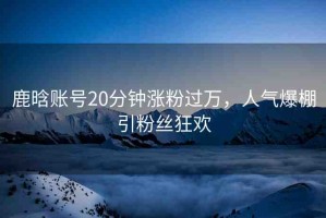 鹿晗賬號20分鐘漲粉過萬，人氣爆棚引粉絲狂歡