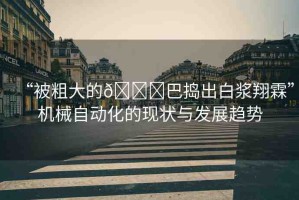 “被粗大的??巴搗出白漿翔霖”機(jī)械自動化的現(xiàn)狀與發(fā)展趨勢