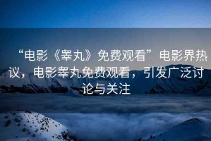 “電影《睪丸》免費觀看”電影界熱議，電影睪丸免費觀看，引發(fā)廣泛討論與關(guān)注